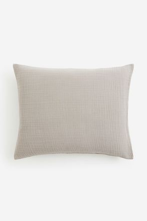 H&M Kopfkissenbezug aus Baumwollmusselin - Helles Taupe
