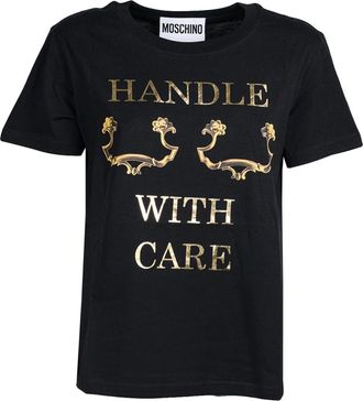 Moschino T-Shirts - Dames - T-shirts - Zwart - S - Katoen - Tops