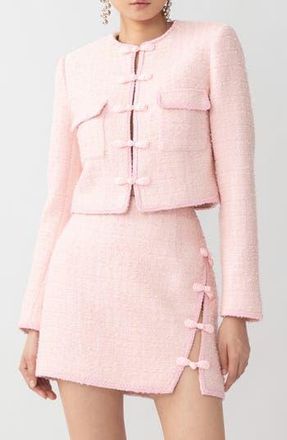 Sau Lee Abbie Metallic Tweed Jacket in Pastel Pink at Nordstrom Rack, Size 14