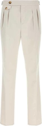 Brunello Cucinelli Geverfde broek - Heren - Slim Fit Broeken - Wit - XL - Katoen - Broeken