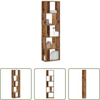vidaXL Scaffale in legno - Libreria 5 Ripiani Legno Vecchio 45x23,5x162,5cm Multistrato