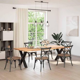 Berkfield Home Dining Table Legs X-Shaped 2 pcs Black 70x(72-73) cm Steel