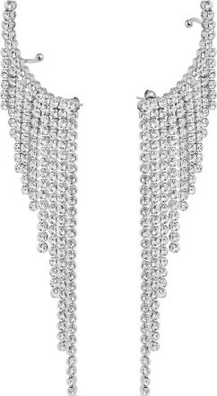 Paco Rabanne Tiered Crystal Ear Crawlers in M064 Silver/Crystal at Nordstrom