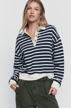 Rag & Bone Vintage Terry Striped Polo Top