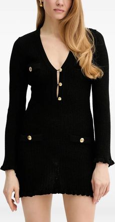 Elisabetta Franchi Abito corto con bottoni - Nero