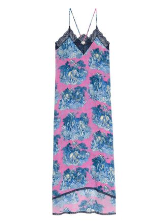 Zadig&Voltaire graphic-print midi dress - Pink