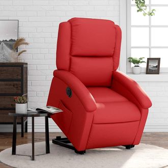 vidaXL Vidaxl - Sill&oacute;n Elevable El&eacute;ctrico Cuero Artificial Rojo
