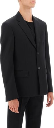 Off-white Mens Single-breasted Virgin Wool Jacket - Black - Size EU 50 (Mens)
