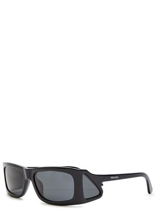 Prada Runway Rectangle-frame Sunglasses - Brown Havana - One Size