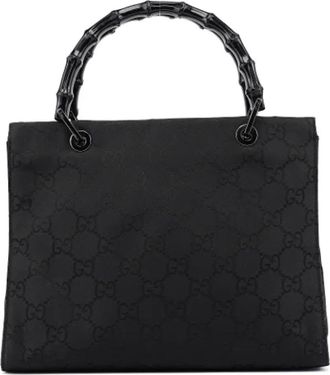 Gucci Tweedehands Canvas handtassen - Dames - Vintage Handtas - Zwart - ONE Size - Katoen - Vintage