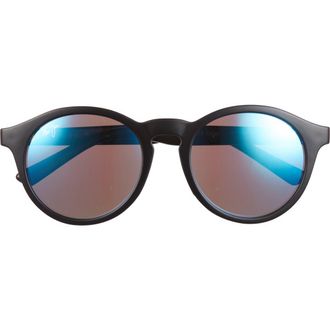 Maui Jim 50mm Round Polarized Sunglasses in Black/Blue at Nordstrom Rack