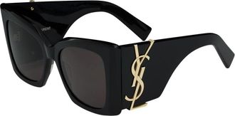 Saint Laurent M119 Blaze Zonnebril - Dames - Zonnebrillen - Zwart - ONE Size - Nylon - Accessoires