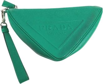 Prada Pre-owned Fabric prada-bags - Dames - Vintage Clutch - Groen - ONE Size - Vintage