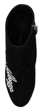 Dolce & Gabbana Womens Black Suede Lamore Ebellezza Boots Shoes Lambskin