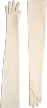 Khaite Remo long leather gloves - women - Lambskin - 7.5 - Neutrals