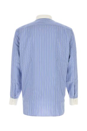 Tom Ford Contrast-Collar Pinstriped Silk Shirt - Blue