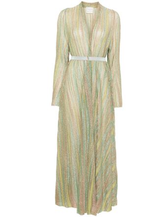 Forte_Forte lurex midi dress - women - Viscose/Polyamide/Metallized Polyester - 0 - Green