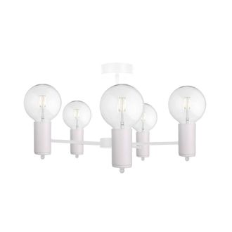 Netlighting Arde Multi Arm Semi Flush Ceiling Light White 60cm 5x E27