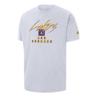 Nike Jordan Air Jordan Los Angeles Lakers Courtside Statement Edition NBA Max90 T-Shirt White FN1069-100
