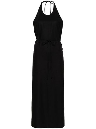 BASERANGE Apron silk wrap dress - Black