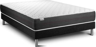 VITALIT Vitalit - Base Tapizada Negro + Colch&oacute;n Con Muelles Ensacados 160 X 200