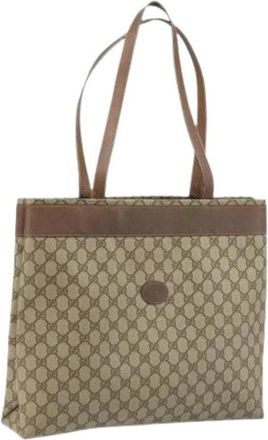 Gucci Pre-owned Vintage Tote Bag - Dames - Vintage Shopper - Beige - ONE Size - Leer - Vintage