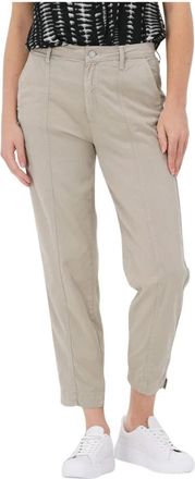Simple Soft-ten Geweven Broek in Zand - Dames - Vrijetijds broeken - Beige - S - Broeken