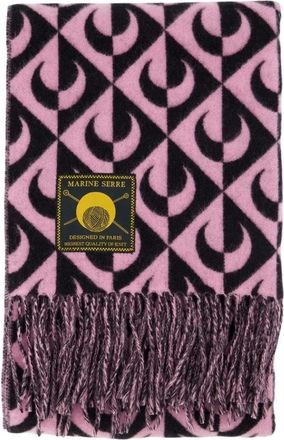 Marine Serre Bufanda de lana Moon Lozenge - Accessories - Mujer - Rosa - ONE SIZE