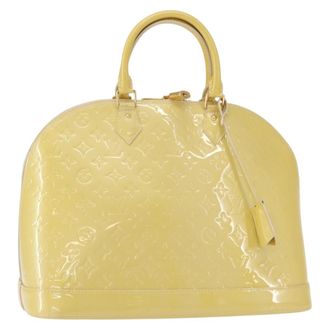 Louis Vuitton Alma Handbag Monogram Vernis Yellow Patent_Leather Handbag (Pre-Owned)