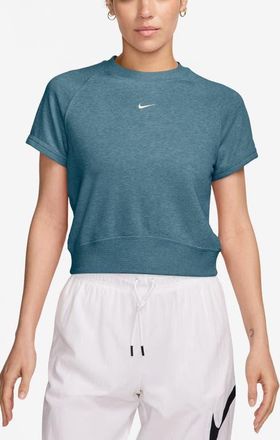 Nike Sportswear Chill Crop Cotton Blend French Terry Top in Smokey Blue/Heather/Sail at Nordstrom, Size Xx-Large