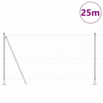 Berkfield Home Modern Fencing Set Set of 2 Galvanised steel 25 x 1.2 m Durable in Silver