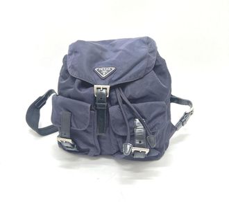 Prada Purple Nylon Leather Backpack (Pre-Owned)