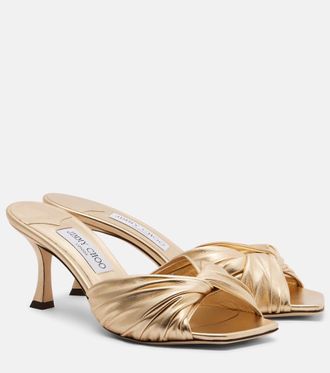 Jimmy Choo London Skye metallic leather mules
