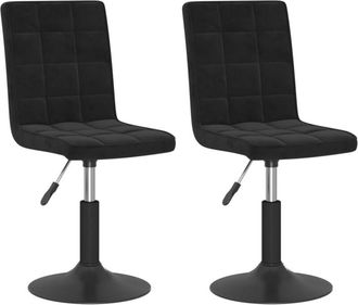 vidaXL Sillas De Comedor Giratorias 2 Uds Terciopelo Negro Vidaxl