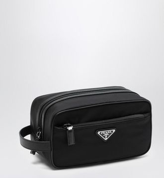 Prada Black Re-Nylon and leather pouch