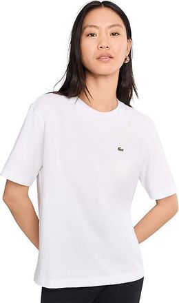 Lacoste Relaxed Fit Soft Cotton T-Shirt Womens Clothing White : 2 (EUR 34)