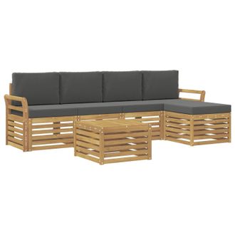 vidaXL Conjunto De Sof&aacute;s De Exterior 6 Pcs Blanco Y Antracita Vidaxl