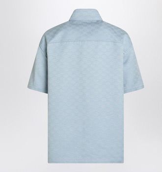 Gucci Mens Over Fit Work Shirt Double Gg - Light Grey Cotton - Size EU 50 (Mens)