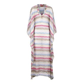 Missoni Maxi Dresses, female, Multicolor, M, Multicolor Viscose Caftan Dress