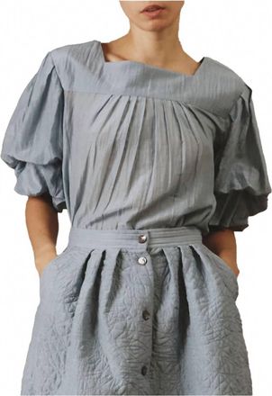 Thierry Colson Scarlett Blouse In Blue Grey