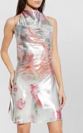 Diesel polyester draped slim-fit knee-length dress