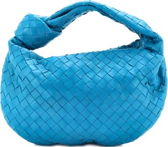 Bottega Veneta BV Jodie Intrecciato Nappa kleine tas - Blauw