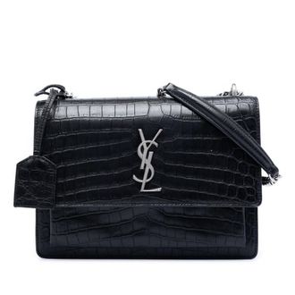 Saint Laurent Pre-owned Saint Laurent Medium Croc Embossed Leather Monogram Sunset Crossbody Ladies PFCZEO3NTZ5YAJMX