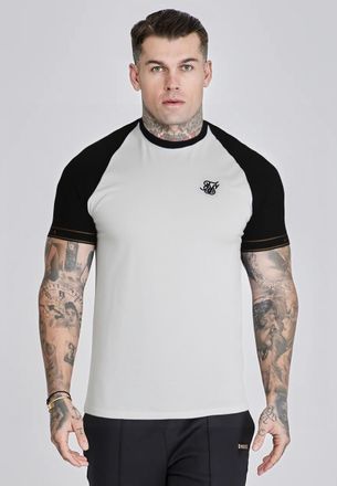 Siksilk para Hombres Blanco, Negro Tech Camiseta XXL
