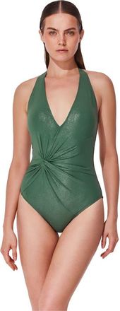 Gottex Pretty Women Halter One Piece in Green at Nordstrom, Size 14