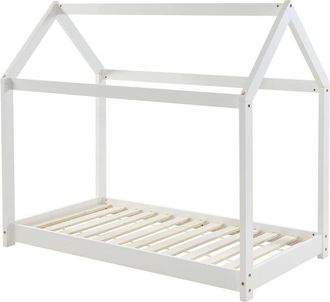 Bata Bata - baïta Letto per bambini, capanna Tiny pino bianco, 70 x 140 cm, rete inclusa