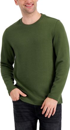 Alfani Mens Directional Ribbed Sweater - Green