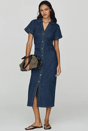 Pilcro Greer Denim Midi Shirtdress by Pilcro