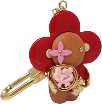 Louis Vuitton Pre-owned Accessories, female, Red, Size: ONE SIZE Pre-owned Canvas Key Holder Charm