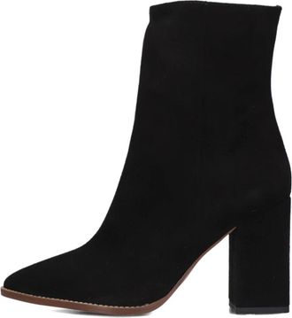 Notre-V Zwarte Su&egrave;de Biker Boots - Dames - Laarzen met Hak - Zwart - 38 EU - Su&egrave;de - Schoenen